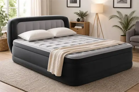 Как выбрать и купить надувную кровать со спинкой для дома и гостей