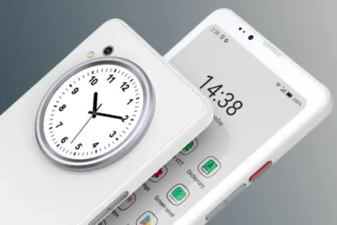 Смартфон HiBreak Dual показали с цветным E-Ink и вторым экраном круглой формы