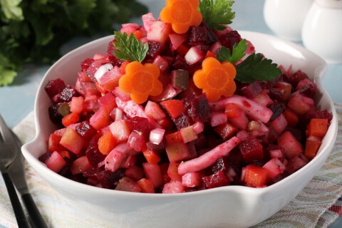 Винегрет с кальмарами: рецепт