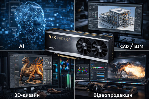 професійна відеокарта PNY RTX PRO 6000 96GB Max-Q Workstation Edition OEM