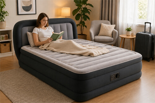 надувная кровать со спинкой