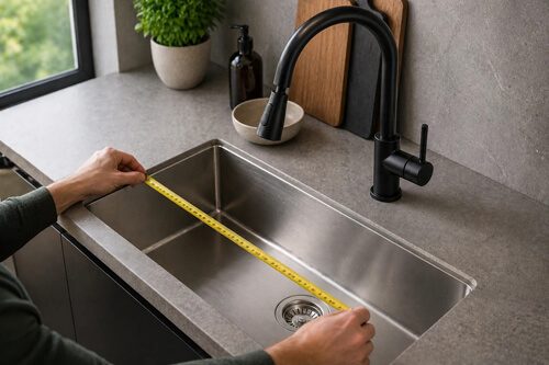 підібрати кран під розмір і глибину мийки