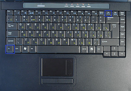 Комбинация клавиш Fn + Prt Sc