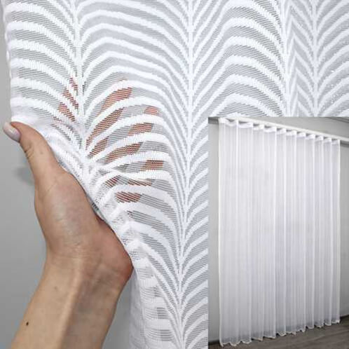 Жаккардовый тюль белый