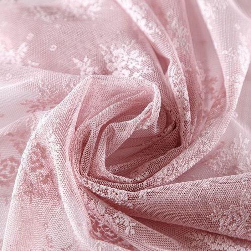 Тюль жаккардовый розовый