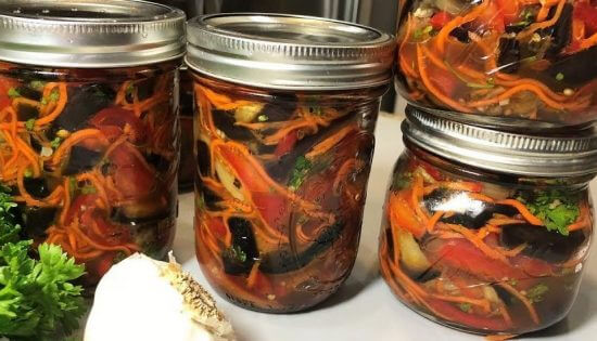 Баклажаны по-корейски на зиму с перцем, морковью и зеленью