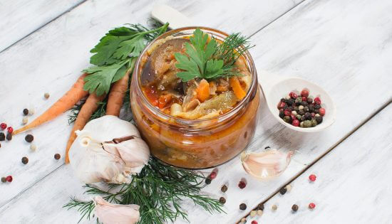 Баклажаны по-корейски на зиму с болгарским перцем, луком и приправой для моркови