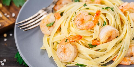 Паста с креветками и белым вином - рецепт