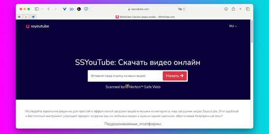 Как скачать видео без программ: SSYouTube