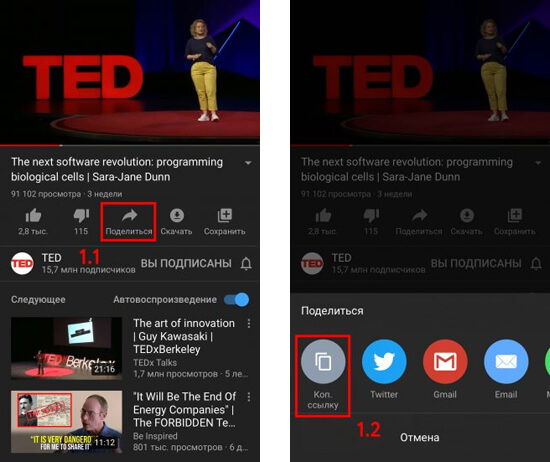 Скопируйте ссылку на ролик, который хотите скачать.