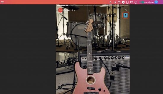 Нажми­те икон­ку со стрел­кой, что­бы сохра­нить кон­тент в загрузки