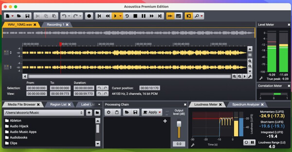 Офлайн аудиоредактор Acoustica
