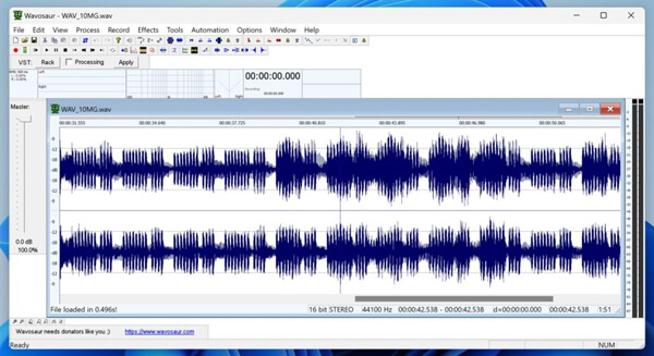 Офлайн аудиоредактор Wavosaur