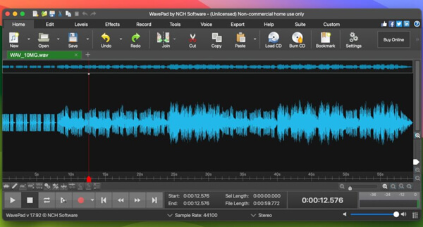 Офлайн аудиоредактор WavePad