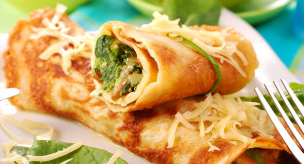 Начинки для блинов: с сыром и шпинатом