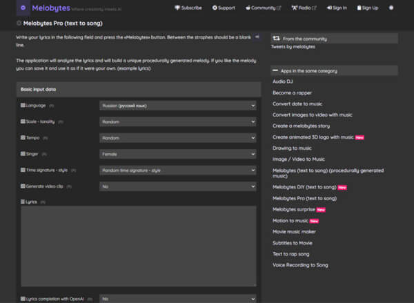 Нейросети для создания музыки: Melobytes