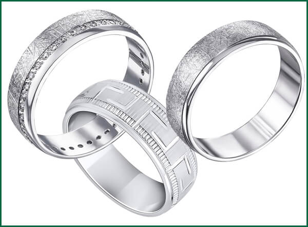 Парные кольца из белого золота