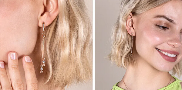 золотые сережки фото