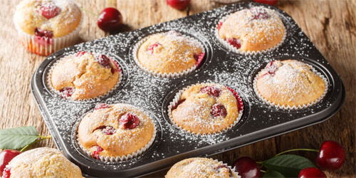 Творожные кексы с вишней