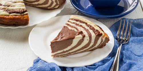 Шоколадная творожная запеканка «Зебра»