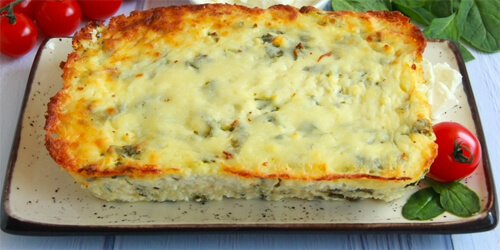 Творожная запеканка со шпинатом
