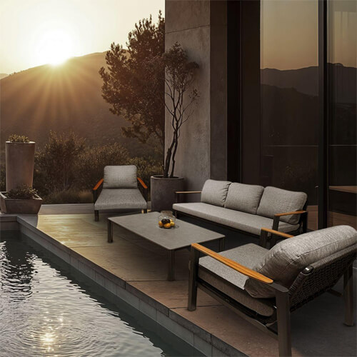 Комплект мебели из 4-х позиций цвета антрацит для отдыха Fox Sunnyval