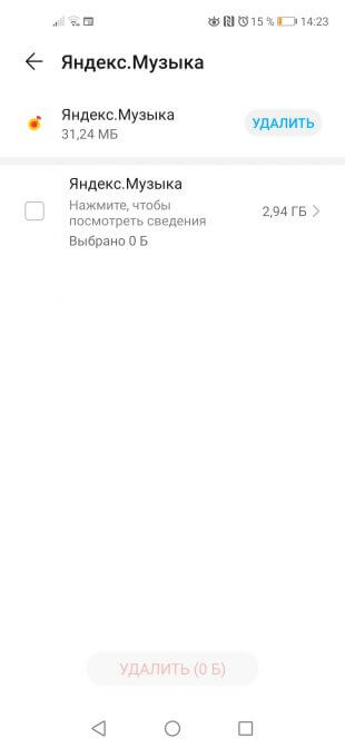 Очистите данные приложений (кеш)