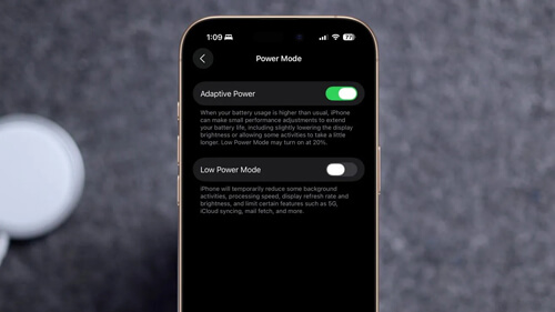 adaptive power ios 26