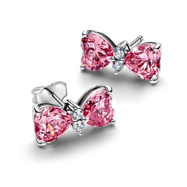 Серьги Розовые банты