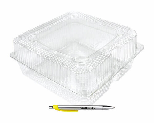 Пластиковый контейнер с крышкой на кнопках 212х212х90 мм 2900 мл прозрачный